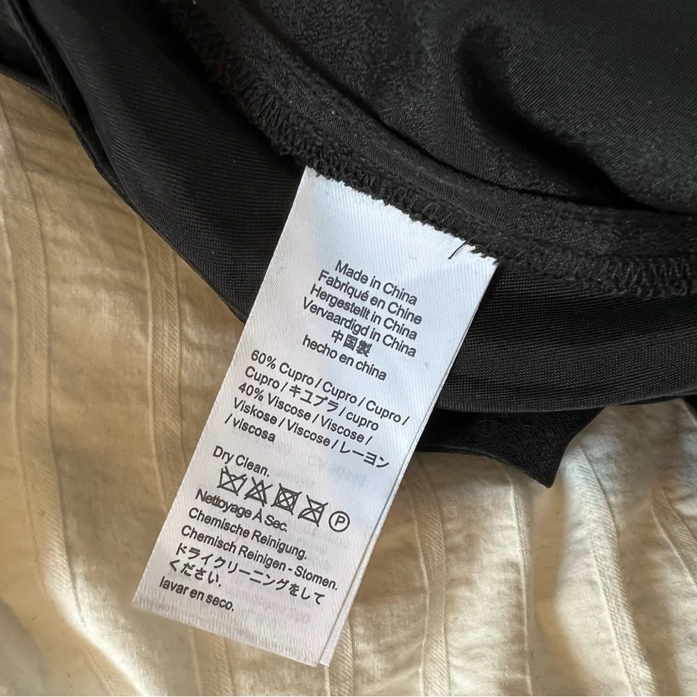 NWT J Crew drapey cupro blend straight wide leg trousers black silky‎ satin 4